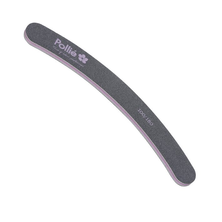 Pack 12 limas 100/180 negra acolchada curva 175X3mm