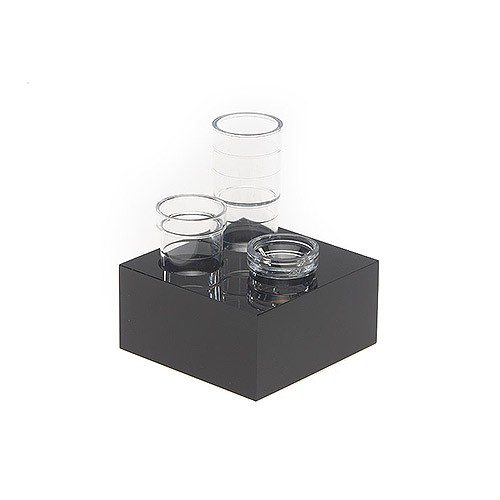 Soporte negro de metacrilato para vasitos