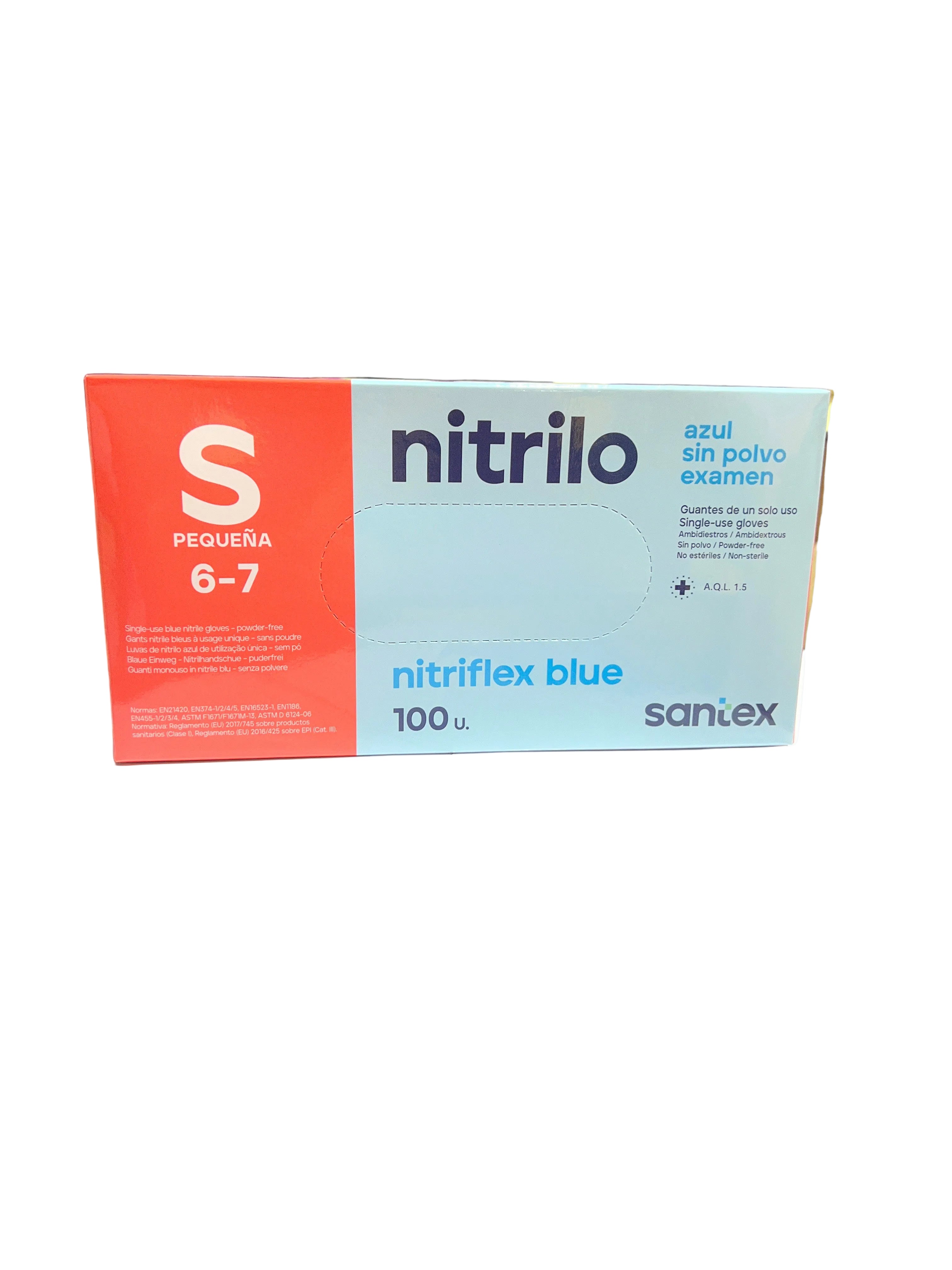 GUANTES NITRIFLEX AZUL S - 100 unidades