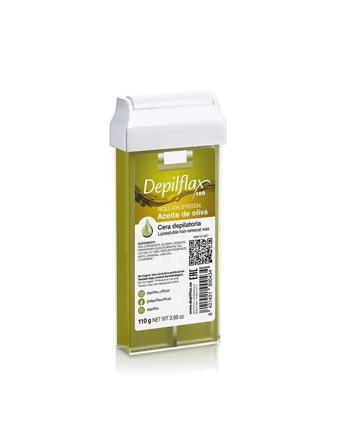 Caja Cera Roll-on DEPILFLAX Aceite de Oliva 110g - 20 und