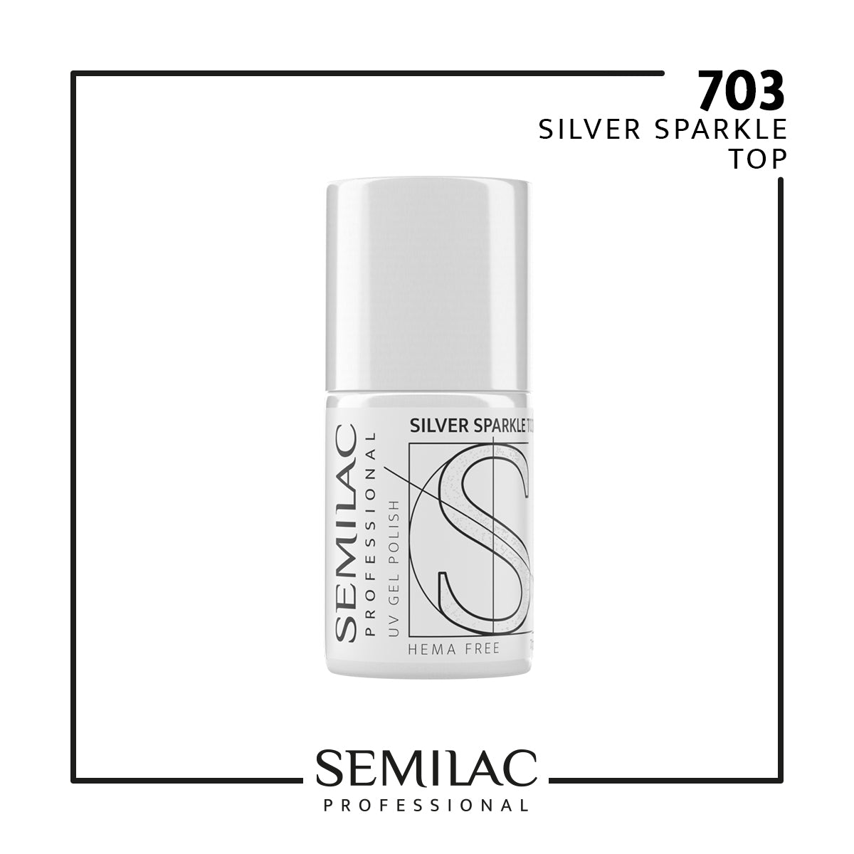 703 Semilac Professional Silver Sparkle Top 11ml