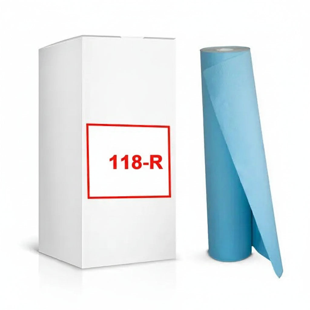 Caja 6 Rollos Camilla Polipropileno Azul PRECORTADO 80mts - Ref. 118-R