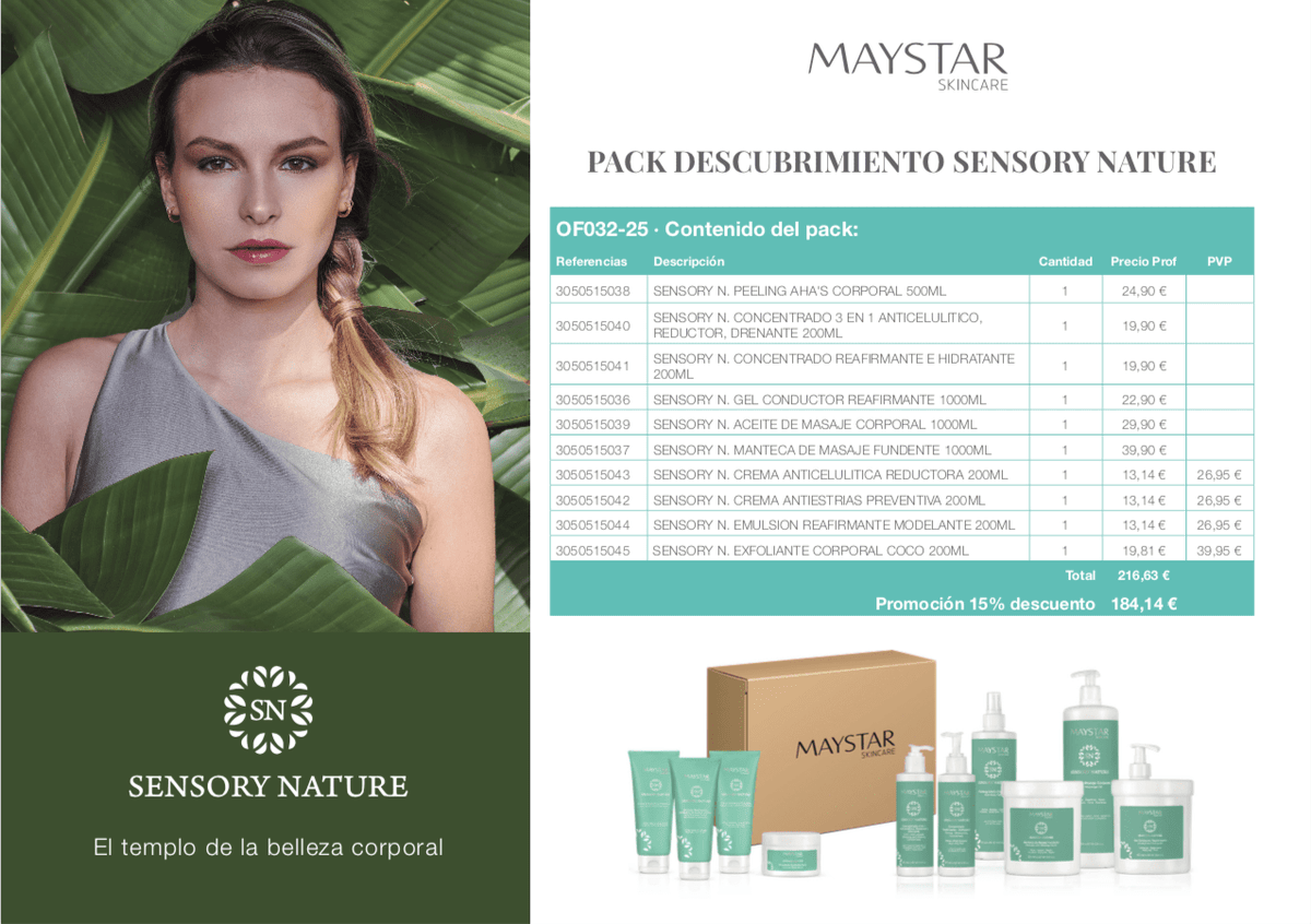 OFERTA PACK SENSORY NATURE CABINA