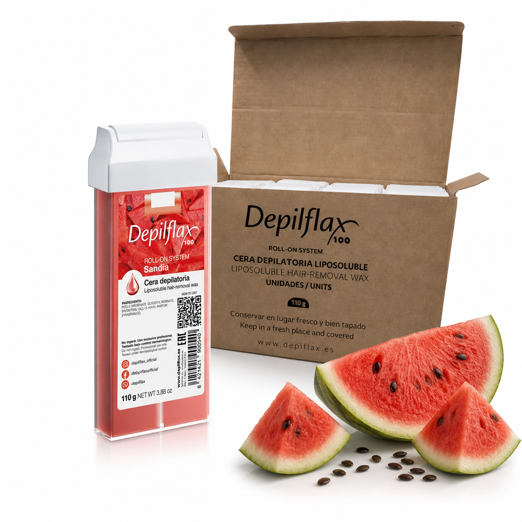 Caja Cera Roll-on DEPILFLAX Sandia 110g - 20 unds