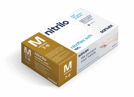 GUANTES NITRILO SOFT BLUE AZUL M - 100 unidades