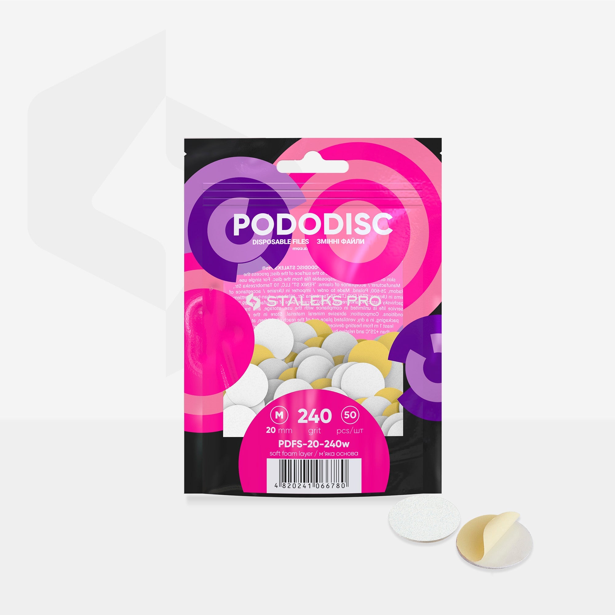 Recambio Pododisc blancas con Espuma Staleks  M - 50 uds