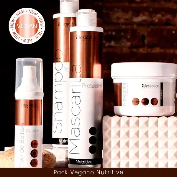 Pack Vegano Alexandre Champú + Mascarilla Reparadora + Elixir + Mascarilla Protectora