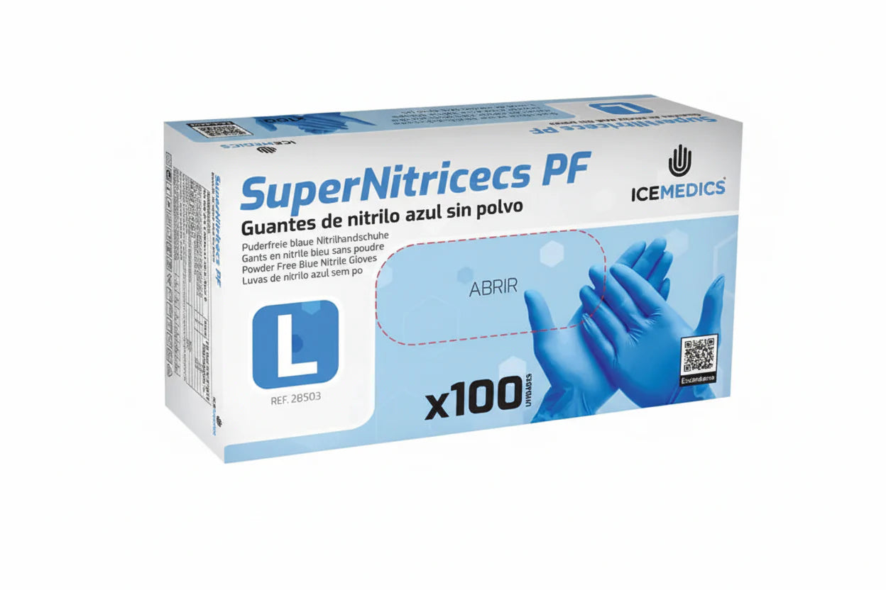 GUANTES L SuperNitricecs PF AZUL SIN POLVO  - 100 unds