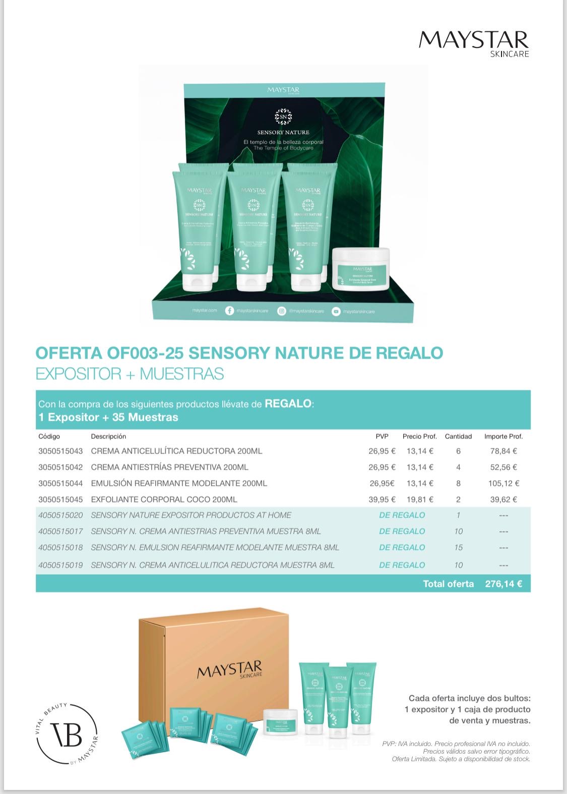 OFERTA EXPOSITOR SENSORY NATURE MAYSTAR