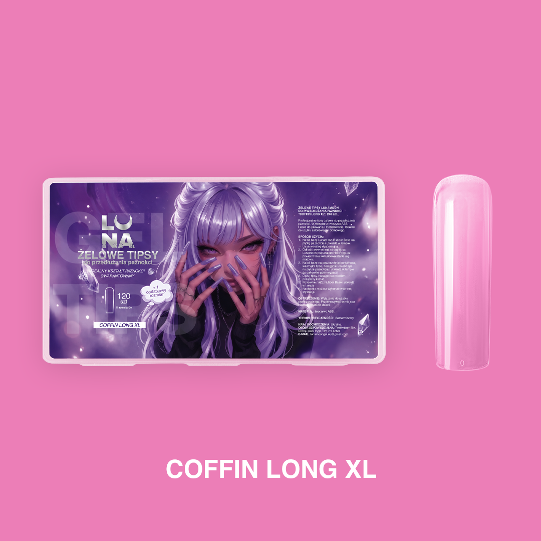 TIPS GEL COFFING LONG XL LUNAMOON 240 pcs