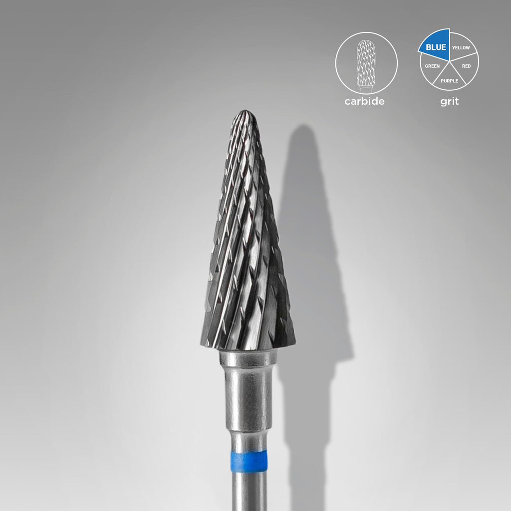 Fresa Staleks de carburo, "CONO" azul, diámetro 6 mm