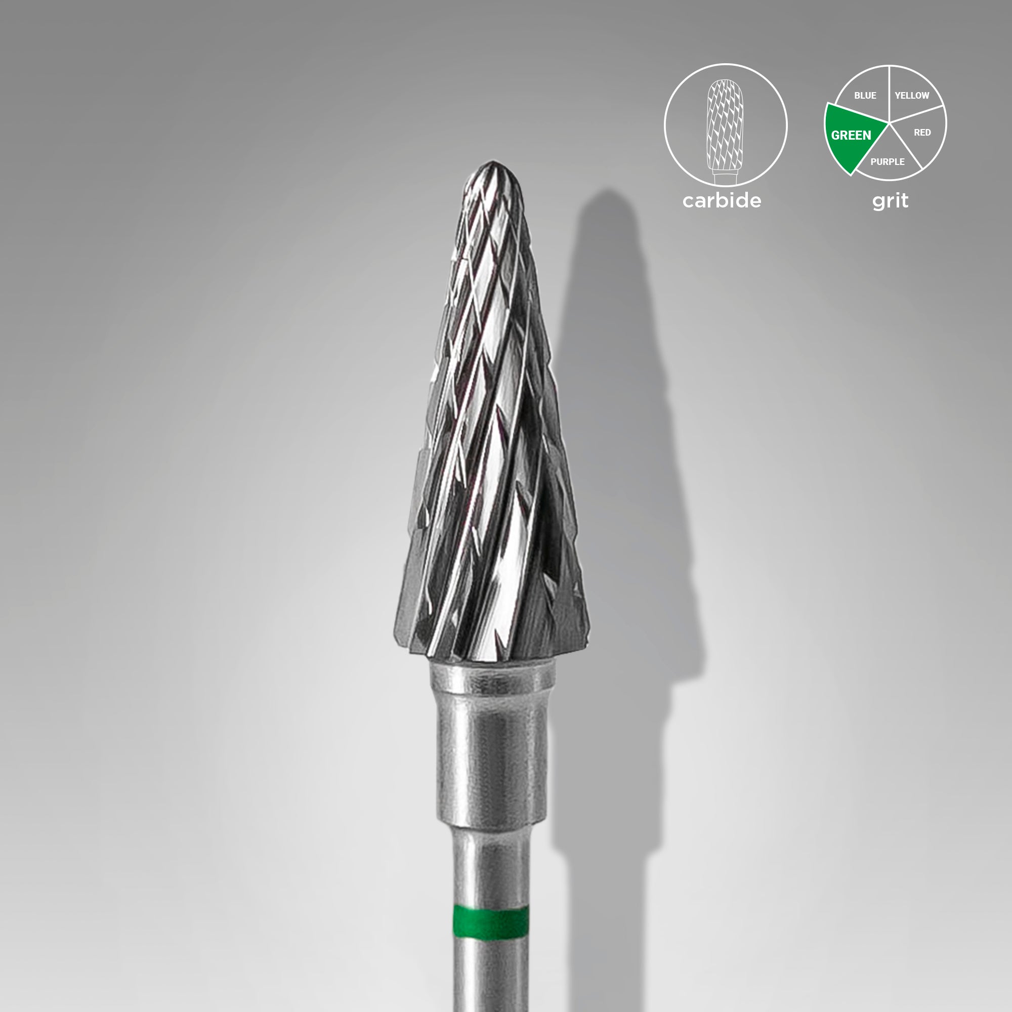 Fresa Staleks de carburo, "CONO" verde, diámetro 6 mm