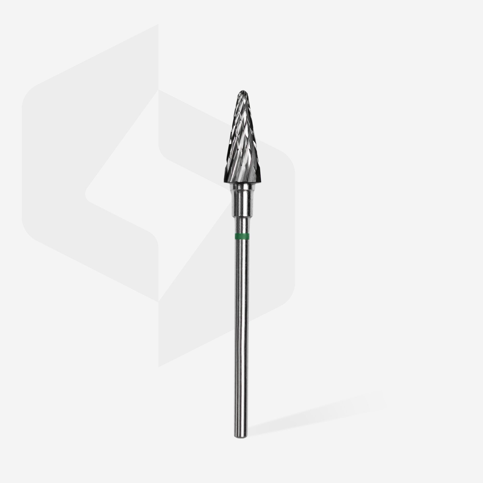 Fresa Staleks de carburo, "cono" verde, diámetro 6 mm