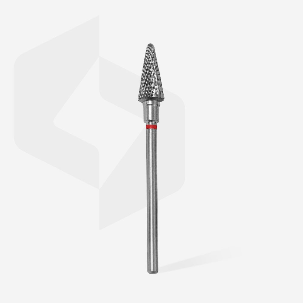 Fresa Staleks de carburo "cono" ROJO diámetro 6 mm