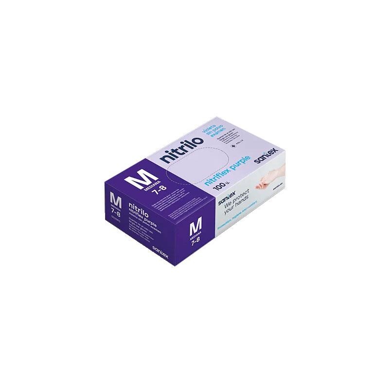GUANTES NITRILO NITRIFLEX VIOLETA M - 100 unidades