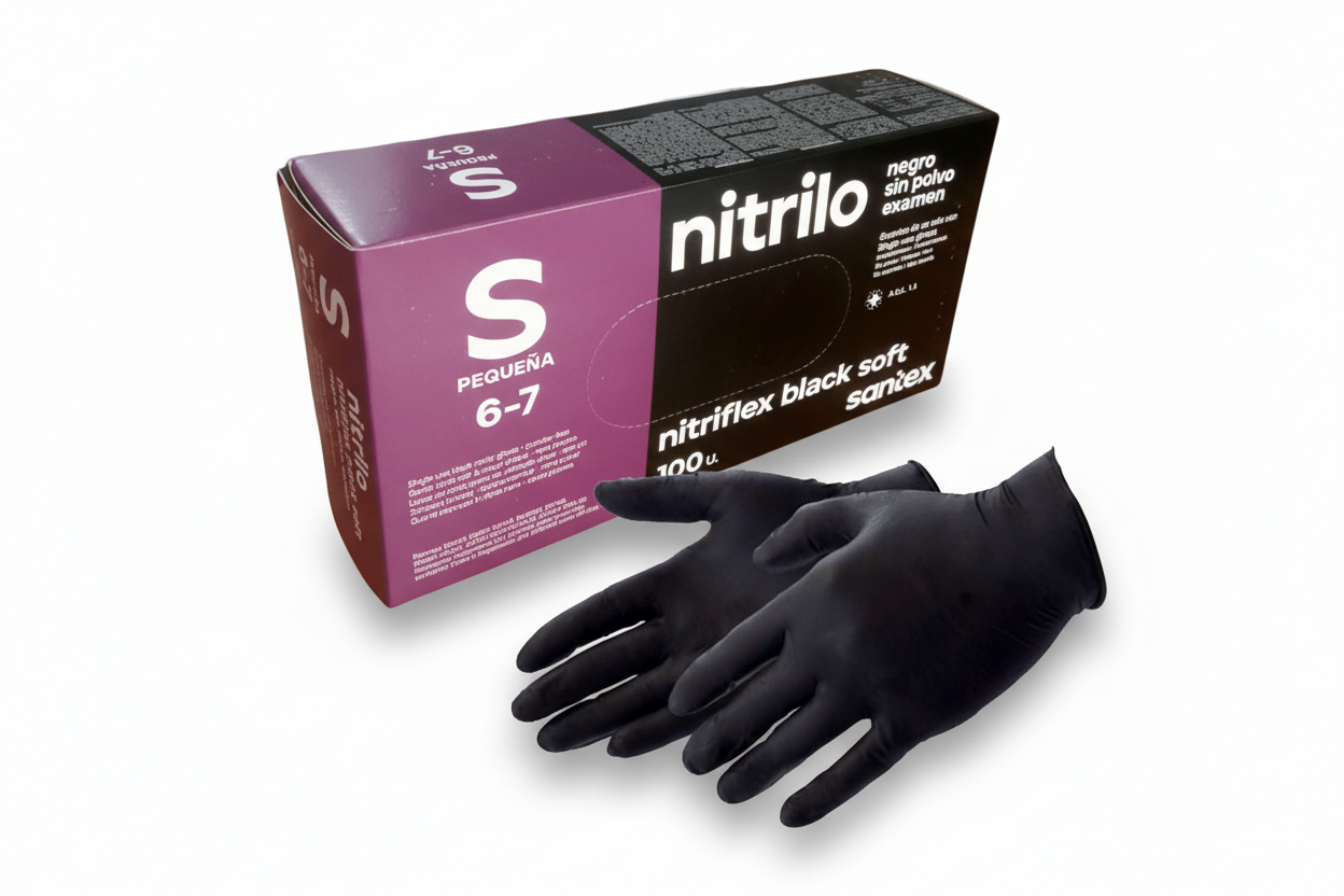 GUANTES NITRIFLEX SOFT S NEGROS - 100 unidades