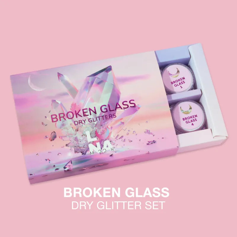 Broken Glass Nail Powder Set LunaMoon 6pcs