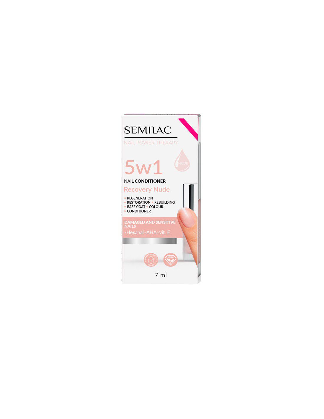 Acondicionador de uñas Semilac Nail Power Therapy 5en1 Recovery Nude 7ml