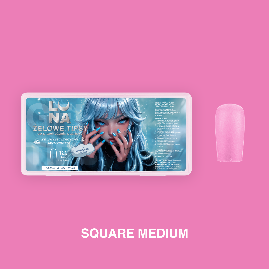 TIPS GEL SQUARE MEDIUM LUNAMOON 240 pcs