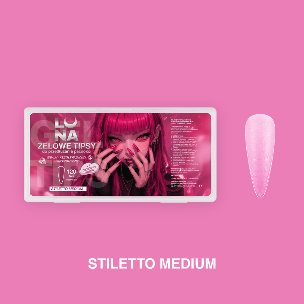 TIPS GEL STILETTO MEDIUM LUNAMOON 240 pcs