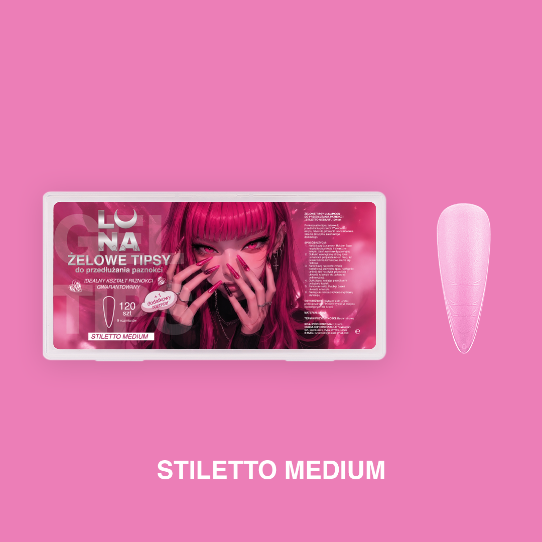 TIPS GEL STILETTO MEDIUM LUNAMOON 240 pcs