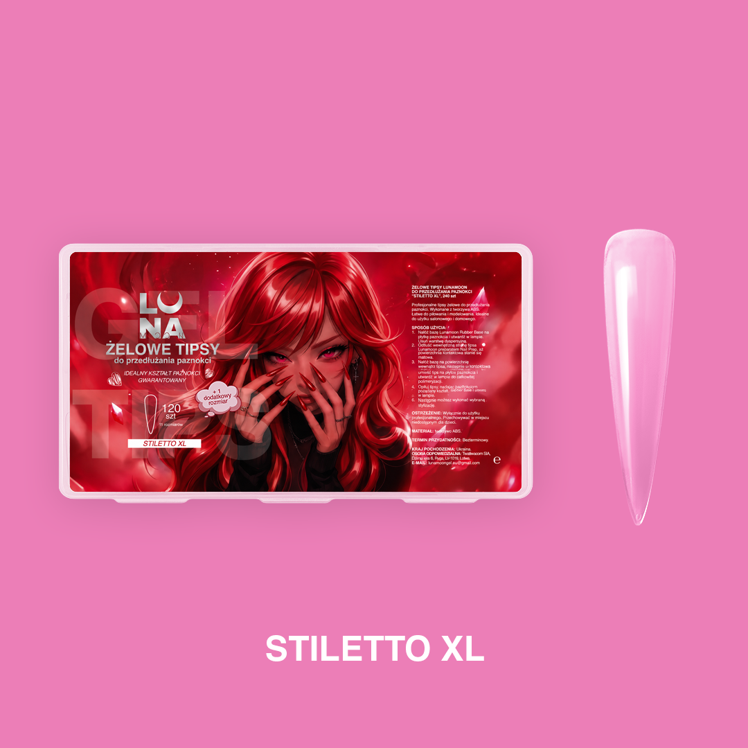 TIPS GEL STILETTO XL LUNAMOON 240 pcs