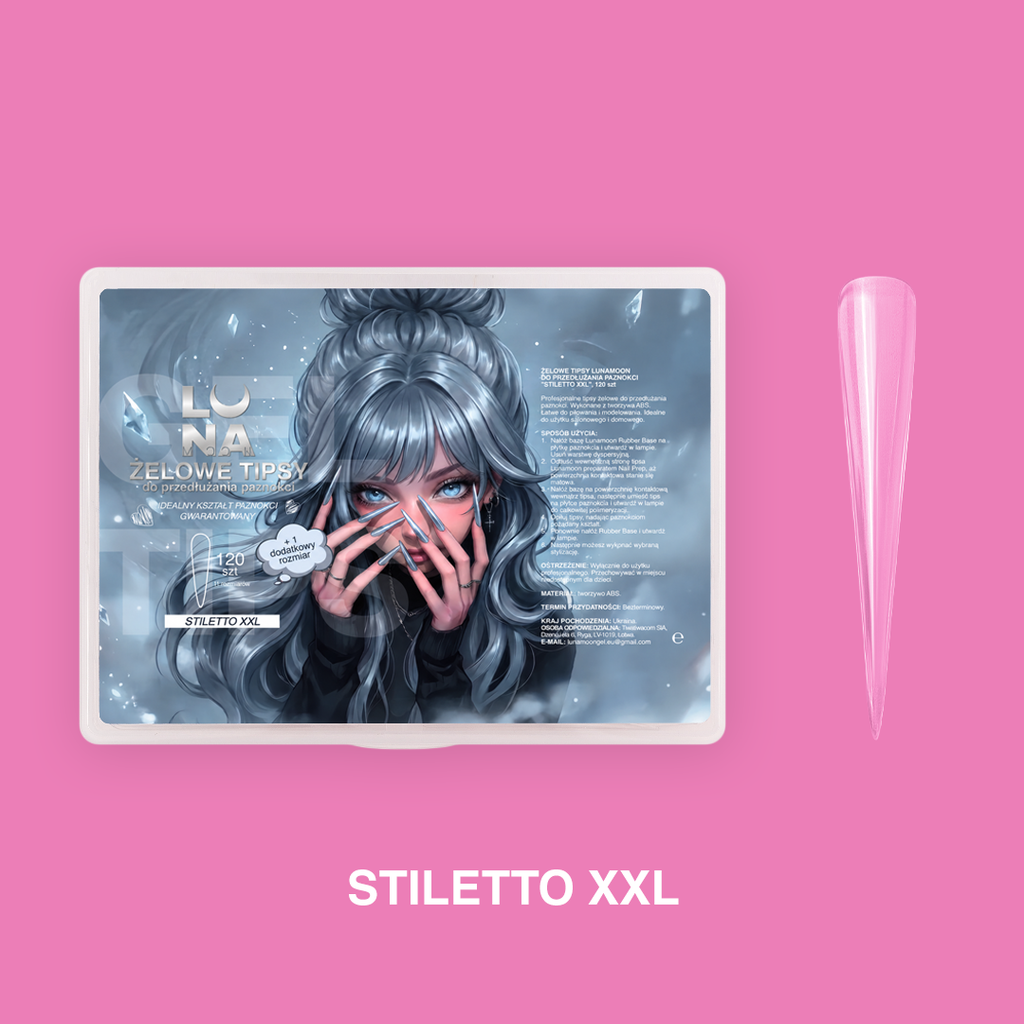 TIPS GEL STILETTO XXL LUNAMOON 120 pcs